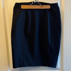 Elegant Black Pencil Skirt BANDAGE STYLE with gold full back zipper. Has stretch